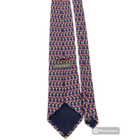BANANA REPUBLIC Mens Necktie Snowboarder Skier MADE IN ITALY 100% Silk - Picture 6 of 7